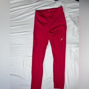 Do you even solid, red high waisted leggings